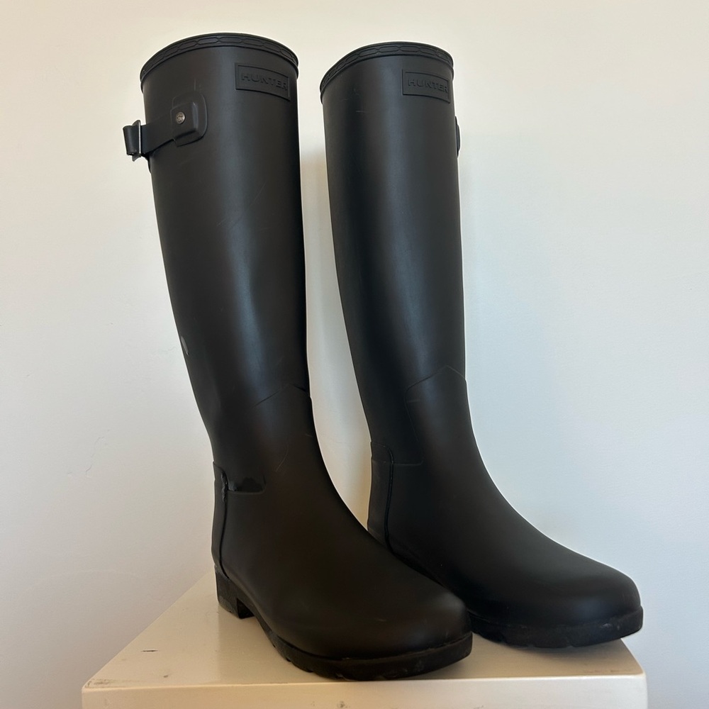 Hunter Original Tall Rain Boots - Black, Size 7